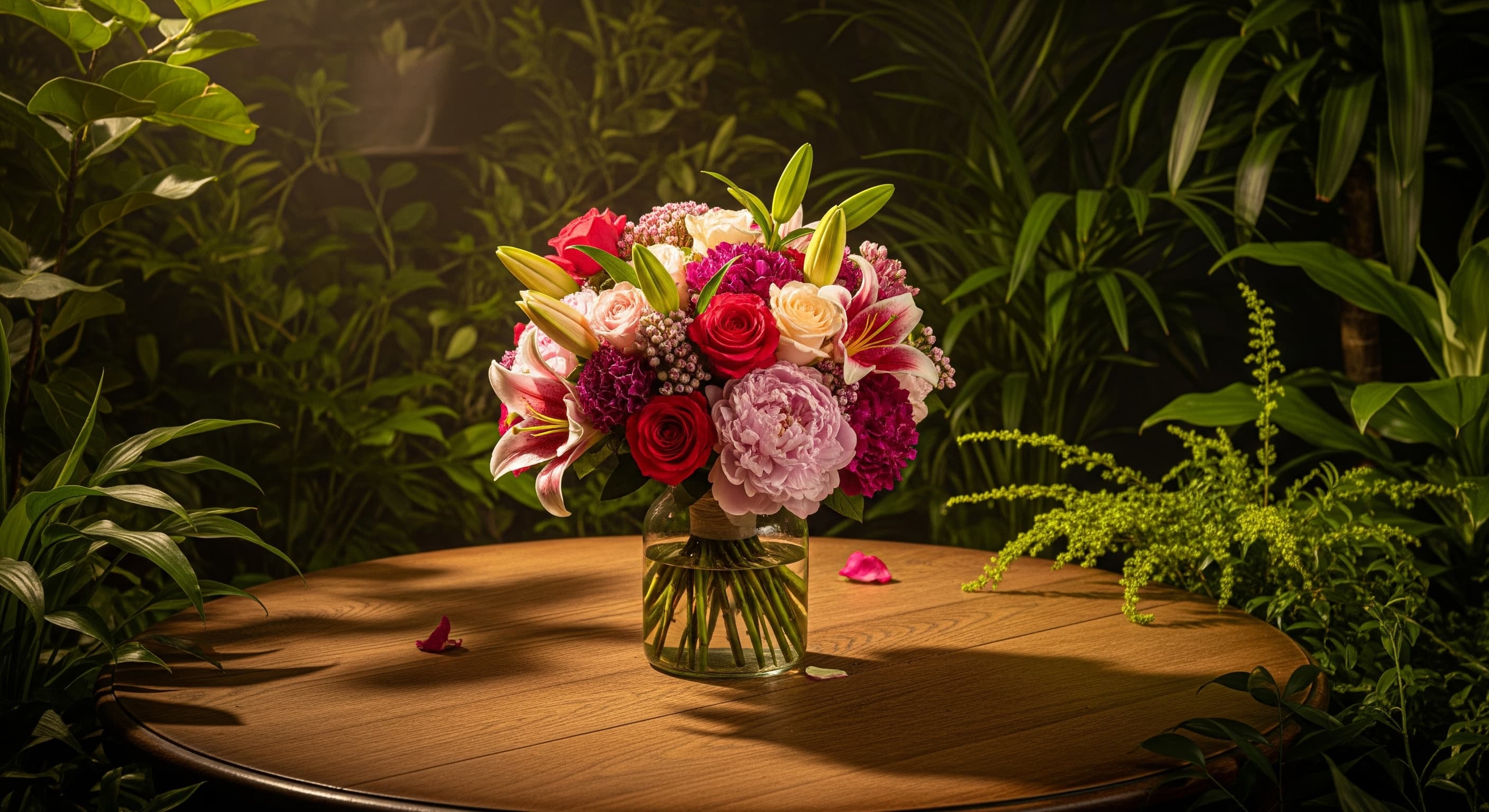 Signature  floral arrangements by Bouquet Café, Vancouver’s flower shop and coffee bar. A limited-edition design combining seasonal blooms and artisanal presentation.